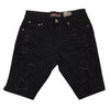 Copper Rivet Ripped Jean Short (Black) - UPSTREAMERS