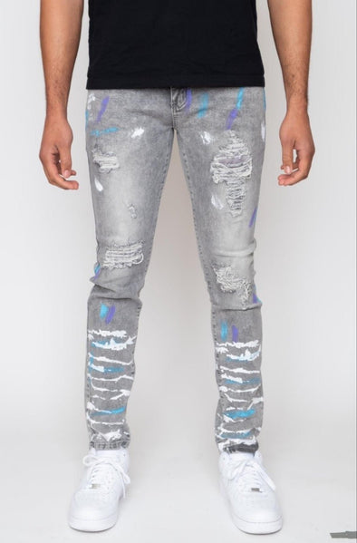 G-Squared Paint Ripped Jean (Acid Grey) - UPSTREAMERS