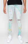 G-Squared Paint Ripped Jean (Light Indigo) - UPSTREAMERS