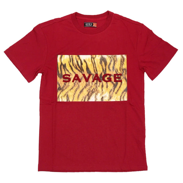 Huge Savage Embossed Tee (Red) - UPSTREAMERS