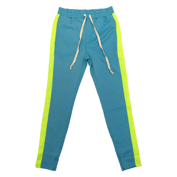 Huge Single Strip Track Pant (Aqua/Lime) - UPSTREAMERS