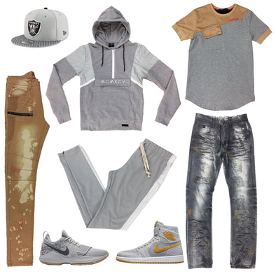 Jordan 1 Flyknit The Wolf Grey/Golden and Nike PG 1 Superstition Outfit - UPSTREAMERS