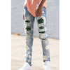 KDNK Rhine Stone Ripped Denim Jean (Blue) - UPSTREAMERS