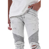 KDNK Spot Painted Brush Moto Denim Pant (Ice Grey) - UPSTREAMERS