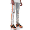 KDNK Tri-Striped Bleached Jean (Tinted Blue) - UPSTREAMERS