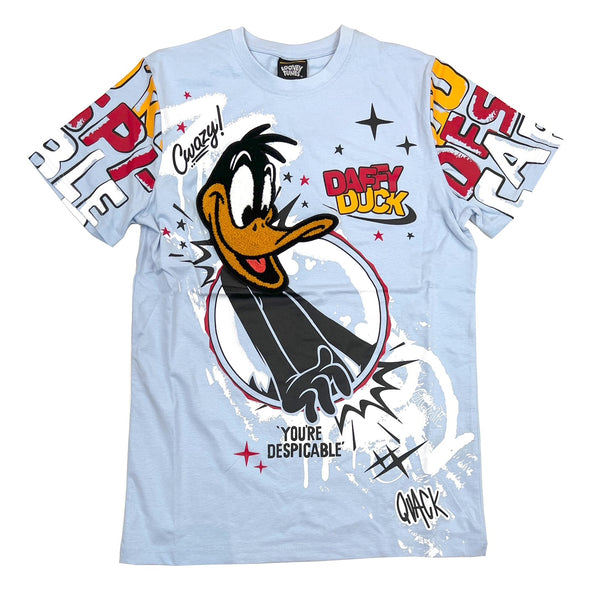Looney Tunes Daffy Duck Chenille Patch Tee (Sky Blue) - UPSTREAMERS