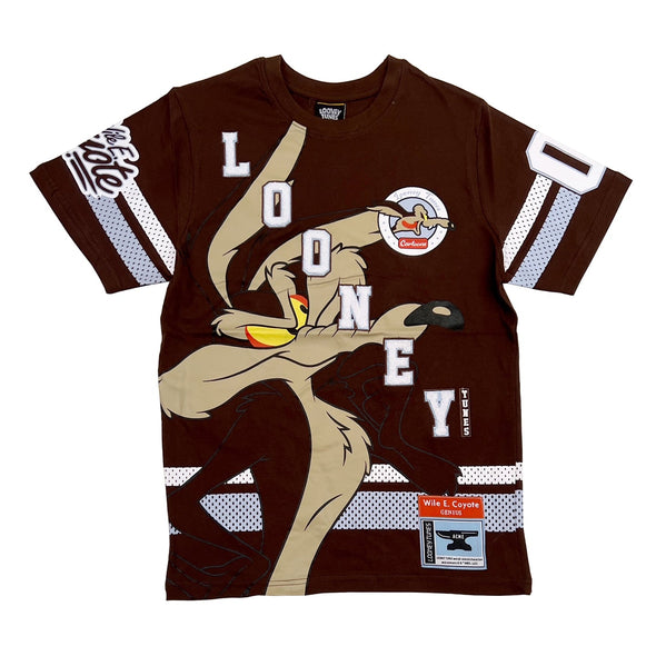 Looney Tunes Wile E Coyote Chenille Patch Tee (Brown) - UPSTREAMERS