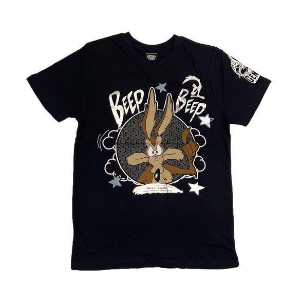 Looney Tunes Wile E Coyote Foil Print Tee (Black) - UPSTREAMERS