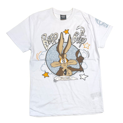Looney Tunes Wile E Coyote Foil Print Tee (White) - UPSTREAMERS