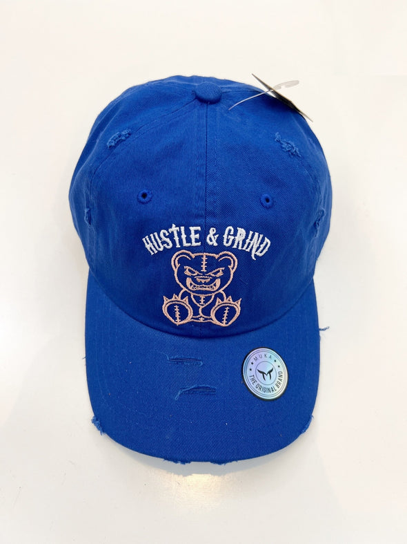 Muka Hustle Grind Dad Hat (Blue) - UPSTREAMERS