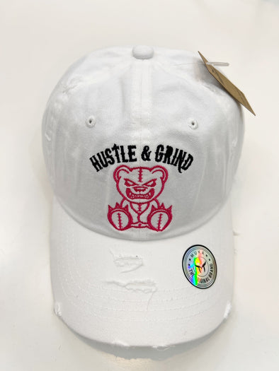 Muka Hustle Grind Dad Hat (White) - UPSTREAMERS