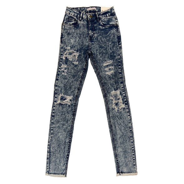 Pearl Collection Woman's Ripped Jean (Acid Blue) - UPSTREAMERS