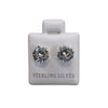 Plated Sterling Silver Cubic Stud Earrings (Circle) - UPSTREAMERS