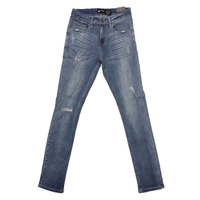 Royal Blue Ripped Skinny Jean (Light Vintage) - UPSTREAMERS
