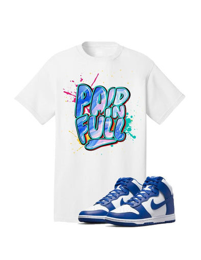 RS1NE Paid in Full Royal Tee (White) - UPSTREAMERS