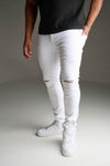 Spark Ripped Twill Jean (White) - UPSTREAMERS