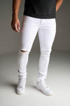 Spark Ripped Twill Jean (White) - UPSTREAMERS