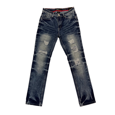 Switch Straight Fit Ripped Jean (Medium Blue) - UPSTREAMERS