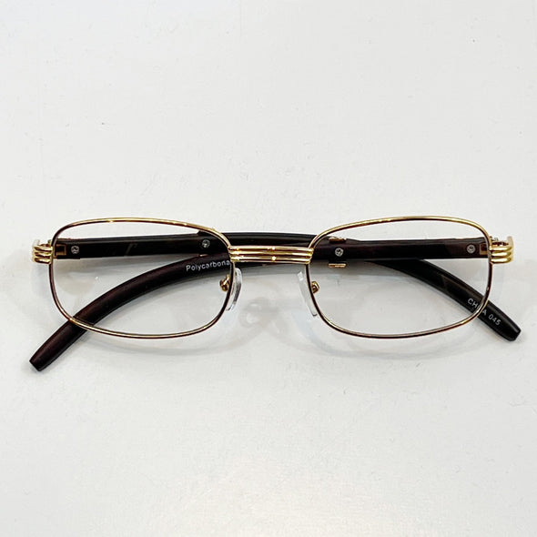 Upstreamers Gold Frame Clear Lens Glasses (Square) - UPSTREAMERS